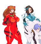  3_girls asuka_langley_souryuu big_ass big_breasts breasts curvy female female_only hand_on_ass hand_on_butt huge_ass jay-marvel long_hair neon_genesis_evangelion orange_hair rei_ayanami short_hair voluptuous voluptuous_female 