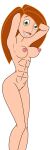  1girl alluring athletic_female bare_legs breasts disney disney_channel female_abs fit_female green_eyes kim_possible kimberly_ann_possible orange_hair posing pussy 