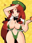  braid breasts cleavage female hong_meiling large_breasts solo swimsuit touhou twin_braids underboob 