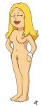  1girl 3t american_dad blonde_hair bracelet breasts closed_eyes edit female female_full_frontal_nudity female_nudity francine_smith hairless_pussy jewelry lipstick long_hair milf nipples nude pussy smile solo 