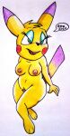 1girl 1girl anthro anthrofied breasts pikachu pokemon pussy rdk thicc
