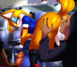  airplane anus genitalia irony miles_&quot;tails&quot;_prower multiple_tails presenting shadman sonic_(series) stewardess tail 
