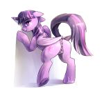  2014 alicorn anus ass audrarius equine female feral friendship_is_magic fur hair hi_res hooves horn looking_at_viewer looking_back mammal my_little_pony nude pussy shadow shiny_hair signature simple_background twilight_sparkle white_background winged_unicorn wings 