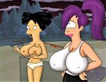  amy_wong breast_expansion erect_nipples futurama huge_breasts no_bra thighs topless turanga_leela 
