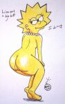  1girl ass dialogue lisa_simpson nude pussy rdk the_simpsons yellow_skin 