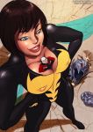  ant-man avengers big_breasts breasts cleavage hank_pym janet_van_dyne justicehentai.com lipstick marvel size_difference smile the_wasp 