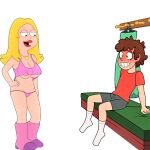  american_dad boots breasts cameltoe crop_top erect_nipples erection francine_smith see-through thighs thong 