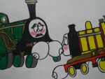  2_girls big_breasts cebolla12 emily_the_emerald_engine molly_the_yellow_engine nipples steam_engine sucking_nipples thomas_and_friends 