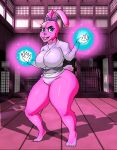  anthro ass big_ass big_breasts breasts clothes furry jay-marvel looking_at_viewer rabbit wide_hips yin yin_yang_yo 