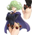  1girl alternate_costume ass big_ass cosplay dc_comics impossible_clothes leotard multiple_views one-punch_man raven_(cosplay) raven_(dc) revealing_clothes tatsumaki tatsumaki_(one-punch_man) 