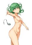  1girl 1girl 1girl armpits bent_spoon breasts cowboy_shot curly_hair floating green_eyes green_hair haruhisky high_resolution one-punch_man short_hair simple_background small_breasts spoon spoon_bending standing tatsumaki_(one-punch_man) telekinesis very_high_resolution white_background 