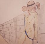  big_breasts nude_female pencil topless 