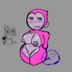  big_breasts embarrassed gorilla_tag monkey monkey_girl pink_fur pussy 