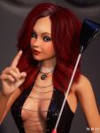  1girl 1girl clothing mbirdcz red_hair riding_crop 
