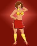 1girl big_breasts breasts brown_hair courtney_(tdi) female_only navel pervyangel solo solo_female total_drama_island wide_hips