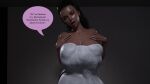 big_breasts black_hair bodysuit dark_skin disguise model photorealistic realistic skinsuit sycosistg towel wet_body