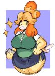  1girl animal_crossing anthro big_breasts breasts dog dork_boi furry isabelle_(animal_crossing) lewd_dorky nintendo tagme thick_thighs 