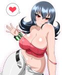 1girl alluring big_breasts cleavage female_only human nintendo no_panties open_pants pants pokemon pokemon_rgby red_eyes sabrina sabrina_(pokemon) sabrina_(pokemon_hgss) seductive_smile smile solo_female solo_focus tank_top_shit thick_thighs undressing unfastened_belt yensh