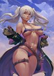  1girl alluring athletic_female big_breasts bikini breast_press cleavage curvy cutesexyrobutts female_abs female_only female_protagonist fire_emblem fire_emblem_awakening fire_emblem_heroes fit_female nintendo purple_bikini robin_(female)_(summer)_(fire_emblem) robin_(fire_emblem) robin_(fire_emblem)_(female) robin_(summer)_(fire_emblem)_(female) standing thick_thighs thighs twin_tails under_boob voluptuous white_hair wide_hips 