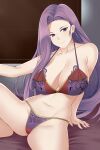  1girl 1girl 1girl alluring aslind_samure aslindsamure big_breasts breasts cleavage female_only fire_emblem fire_emblem_echoes:_shadows_of_valentia floral_print hand_on_knee leaning_on_hand lingerie looking_away purple_eyes purple_hair sonya_(fire_emblem) 