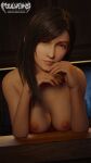 1girl areola breasts erect_nipples final_fantasy final_fantasy_vii foulveins human human_female human_only long_hair nipples nude solo_female solo_focus solo_human square_enix tifa_lockhart twitter