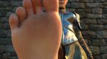 1girl 3d feet female_focus female_only foot_fetish foot_focus foot_lick looking_at_viewer low-angle_view medieval pov short_hair spodvohomg submissive submissive_pov