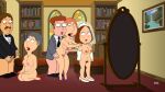  ass barbara_pewterschmidt breasts bruce_(family_guy) erect_nipples erect_penis family_guy glasses kneel lois_griffin meg_griffin nude pubic_hair pussy thighs wedding_veil 