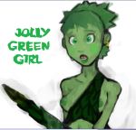 b&amp;g_food breasts earring genderswap green_eyes green_giant_(le_sueur) green_skin jolly_green_giant le_sueur_(company) nipples rule_63