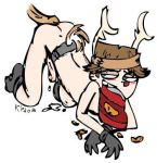 all_fours brown_hair cartoon_network chips_(food) christmas cody_(tdi) costume nude potato_chips reindeer_antlers total_drama_island