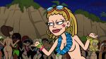 background_character completely_nude_female flower_necklace glow_bracelets good_vibes hoop_earrings nude_beach party rave sigourney_(good_vibes) sunglasses swimming_goggles tagme topless_female