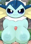 1boy 1girl 2d_animation animated anthro anthrofied areola big_breasts blue_areola blue_nipples bodily_fluids breast_play breasts cum cum_on_breasts cumshot duo eeveelution ejaculation female first_person_view gen_1_pokemon genital_fluids genitals high_framerate huge_breasts looking_at_viewer male male/female male_pov motion_tweening nintendo nipples nude paizuri penis penis_between_breasts pokemon pokemon_(species) pokemorph pov sateco sex short_playtime sound vaporeon video webm