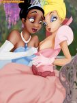  breasts cartoonvalley.com charlotte_la_bouff clothed disney dress exposed_breasts gloves helg_(artist) princess_tiana tagme the_princess_and_the_frog watermark web_address web_address_without_path 