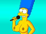  big_breasts breasts marge_simpson microphone nude smile the_simpsons wvs yellow_skin 