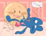 ^_^ battle_for_dream_island bfb bfdi big_penis closed_mouth cum donut_(bfb) four_(bfdi) heart_eyes jopearl knot looking_back object_shows pull_out tears