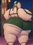 1girl 4k ai_generated areola arlo_the_alligator_boy bbw bertie_(arlo) big_belly big_breasts big_nipples breasts brown_hair butt_focus cellulite dress green_dress high_res holding_breast hyper_ass hyper_breasts matronai_(artist) netflix overweight overweight_female pinup plump pussy sandals self_upload ssbbw stable_diffusion standing sweat thick_thighs wide_hips