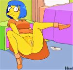  anus ass glasses luann_van_houten pussy_lips shaved_pussy spread_legs the_simpsons 