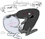 ^_^ algebralien battle_for_dream_island bfb bfdi blush genderless looking_down mackenziey125 nine_(bfb) not_furry object_shows rubbing_pussy seven seven_(bfb) smirk sweat