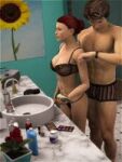 bathroom duo lingerie sydgrl3d tagme