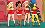  american_dad breasts cameltoe crossover donna_tubbs family_guy francine_smith gloves lois_griffin marge_simpson panties santa_costume the_cleveland_show the_simpsons thighs 
