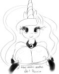  2014 anthro breasts equine female flashing friendship_is_magic furry hair horn horse mammal my_little_pony pony princess_luna smile zev 