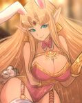  1girl a_link_between_worlds alluring big_ass big_breasts blonde_female blue_eyes breasts bunny_ears bunny_tail cleavage female_focus female_only looking_at_viewer nintendo omiza_somi princess_zelda super_smash_bros. super_smash_bros._ultimate super_smash_bros_melee tagme the_legend_of_zelda thick_thighs thigh_strap wide_hips zelda_(a_link_between_worlds) 