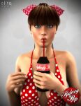  breasts clothing drink hair_bow sydgrl3d 