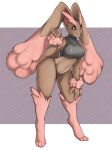 1girl big_ass big_breasts bikini brown_skin bunny cute female female_only lingerie lopunny mocha_wing pink_fur pokemon posing rabbit seductive solo solo_female