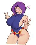 1girl belt breasts dc_comics female_only huge_breasts jakuson_z leotard looking_at_viewer raven_(dc) teen_titans young_adult