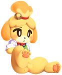 1girl animal_crossing animal_crossing_new_leaf anthro canid canine canine_humanoid doubutsu_no_mori furry hair_tie isabelle_(animal_crossing) jingle_bell mammal nintendo ponytail secretary shih_tzu shizue_(doubutsu_no_mori) thick_ass thick_legs thick_thighs yellow_fur zonkpunch
