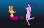 2girls barefoot big_breasts breasts equestria_girls feet female female_only freediving friendship_is_magic hasbro human katsiika mermaid mermaid_tail my_little_pony navel nipples nude ocean older older_female pussy sci-twi sci-twi_(mlp) sea skinny_dipping sunset_shimmer sunset_shimmer_(mlp) swimming tagme tail twilight_sparkle twilight_sparkle_(mlp) underwater water young_adult young_adult_female young_adult_woman