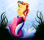  1boy 1girl 2014 absurd_res anthro anthrofied armor blonde_hair blue_hair blueondrive blush breasts bubble closed_eyes clothed clothing collar digital_media_(artwork) duo embrace entwined_tails equestria_girls equid equine female fish_tail flash_sentry flash_sentry_(mlp) friendship_is_magic full-length_portrait glowing hair hasbro high_res horn kiss_on_lips kissing magic male mammal marine merfolk multicolored_hair my_little_pony mythological_creature mythological_equine mythology outline portrait red_hair rock romantic romantic_couple seaweed side_boob sparkles split_form sunset_shimmer sunset_shimmer_(mlp) tail tail_coil topless two_tone_hair underwater unicorn water 