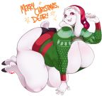  1girl 2020 2d 2d_(artwork) 5_fingers all_fours alternate_version_available anthro anthro_only ass_bigger_than_head big_breasts blush boss_monster bovid breasts breasts_bigger_than_head caprine cherrikissu christmas christmas_clothing christmas_headwear cleavage cleavage_cutout clothed clothing curvy_figure dialogue digital_media_(artwork) english_text female_only fingers floppy_ears fur furry hat headgear headwear holidays huge_ass huge_breasts long_ears mammal mature_anthro mature_female merry_christmas open_mouth overweight overweight_anthro overweight_female santa_hat signature simple_background sweater text thick_thighs topwear toriel undertale undertale_(series) video_games voluptuous white_background white_body 