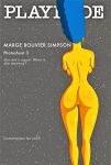 anus ass back_view backboob blue_hair idrisstheartist magazine_cover marge_simpson nude shaved_pussy sideboob the_simpsons thighs yellow_skin