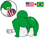 1boy 1girl america brazil brazil_(countryhumans) countryhumans countryhumans_girls cuntboy futanari green_body missionary_position multicolored_body nude plap sex united_states_of_america_(countryhumans) white_body